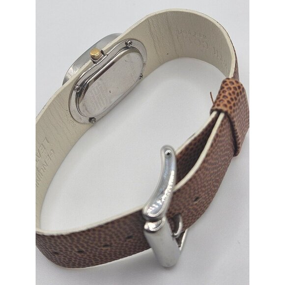 Kenneth Cole New York Oval Leather Strap VTG Watch Stainless Japan Movement - Picture 3 of 7